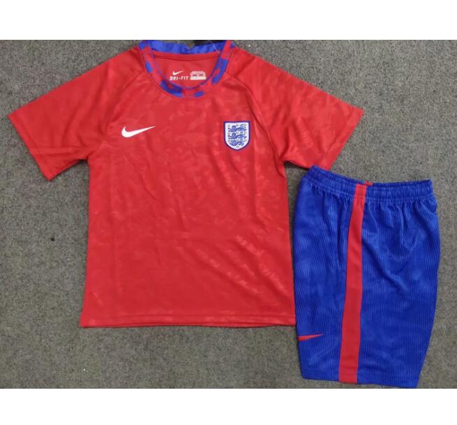 Kids England 2020 EURO Red Training Kits Shirt With Shorts